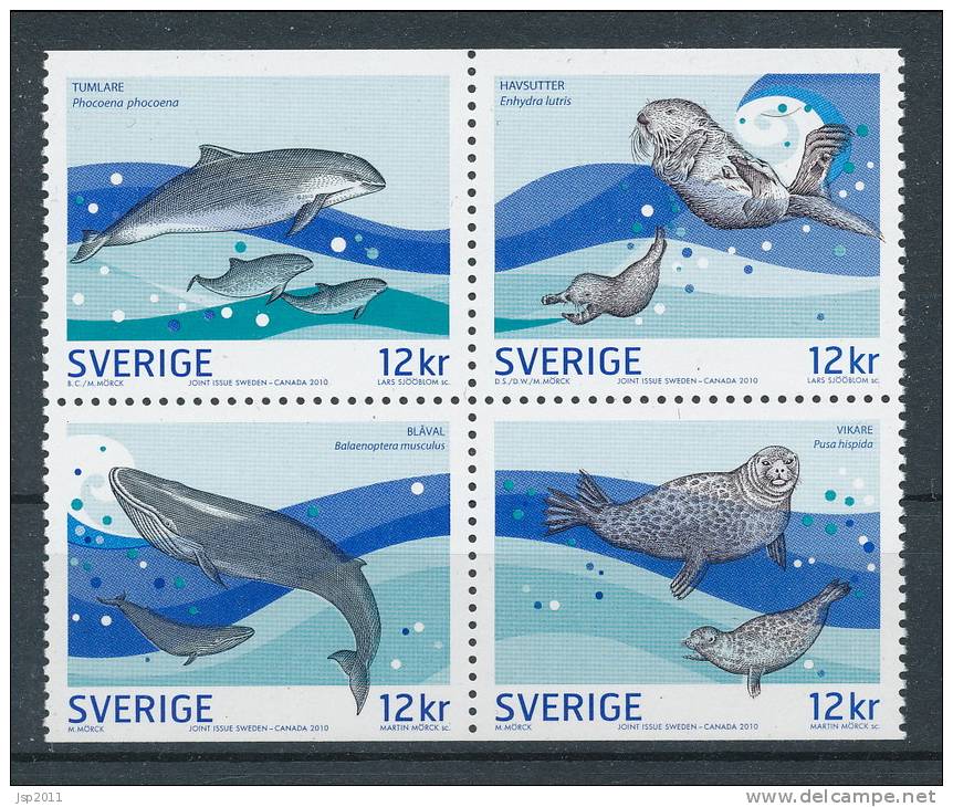 Sweden 2010 Facit # 2775-2778. Sea Animals, MNH (**) - Unused Stamps