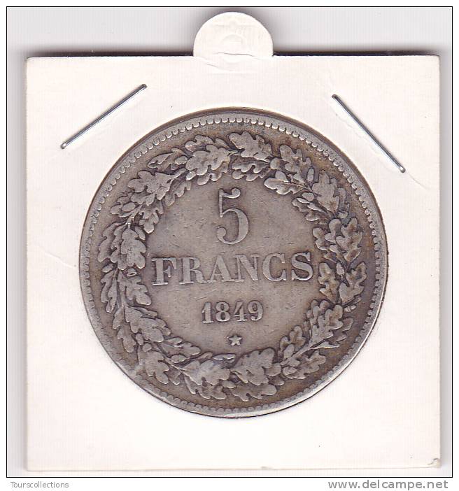 BELGIQUE @ ECU De 5F Léopold Premier 1849 @ TTB - 5 Francs