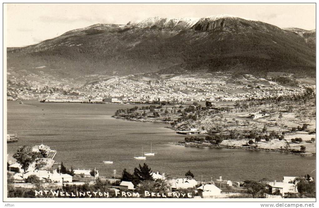 Mt Wellington From Bellerive Old Real Photo Postcard - Hobart