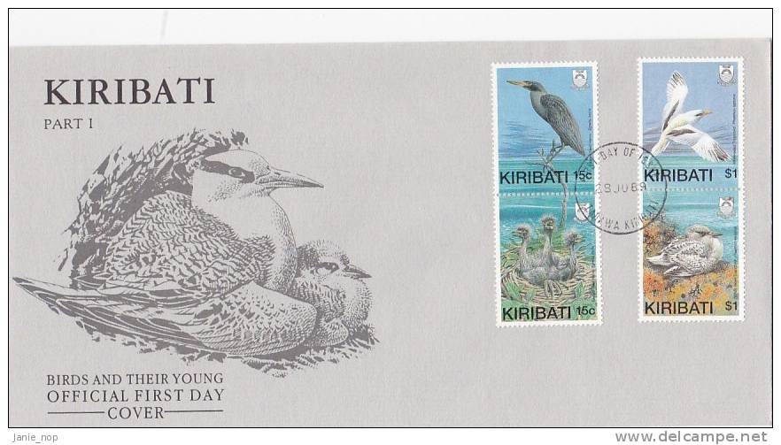 Kiribati 1989 Birds Part I  FDC - Kiribati (1979-...)