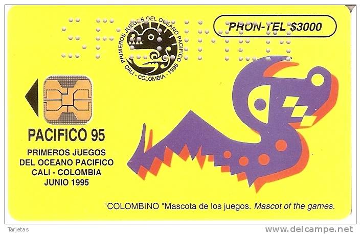 TARJETA DE COLOMBIA DE PRONTEL $3000 EMCALI PACIFICO 95 -SPECIMEN (MUY RARA) - Kolumbien