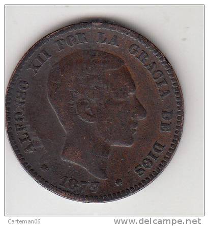 Pièce - Espagne - Diez Centimos - Alfonso XII - 1877 OM - First Minting