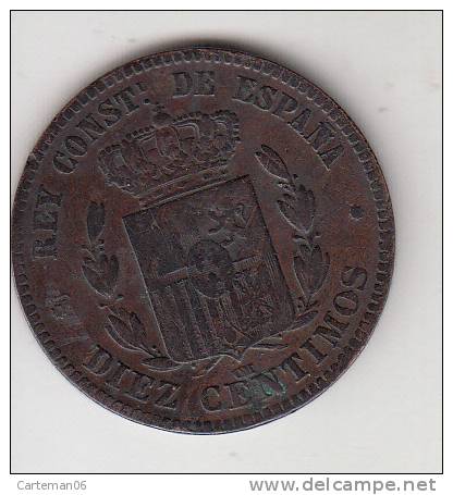 Pièce - Espagne - Diez Centimos - Alfonso XII - 1877 OM - First Minting