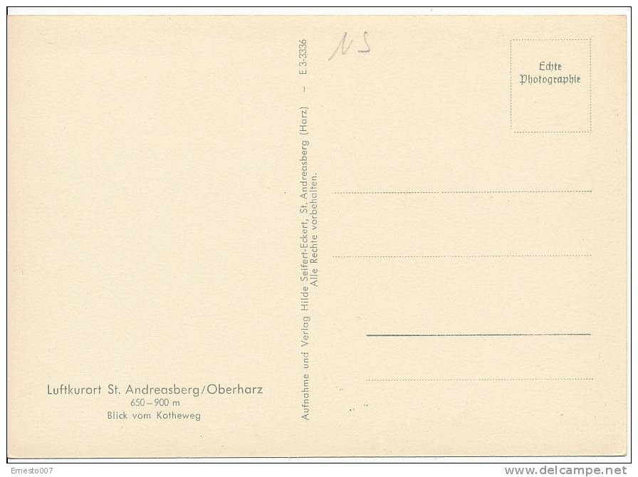 PK-CP Deutschland, St. Andreasberg Oberharz, Kotheweg, Ungebraucht, Siehe Bilder! - St. Andreasberg