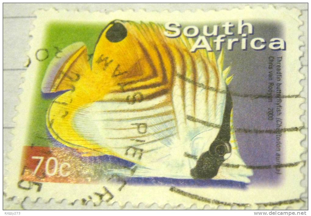 South Africa 2000 Fish Threadfin Butterflyfish 70c - Used - Gebruikt