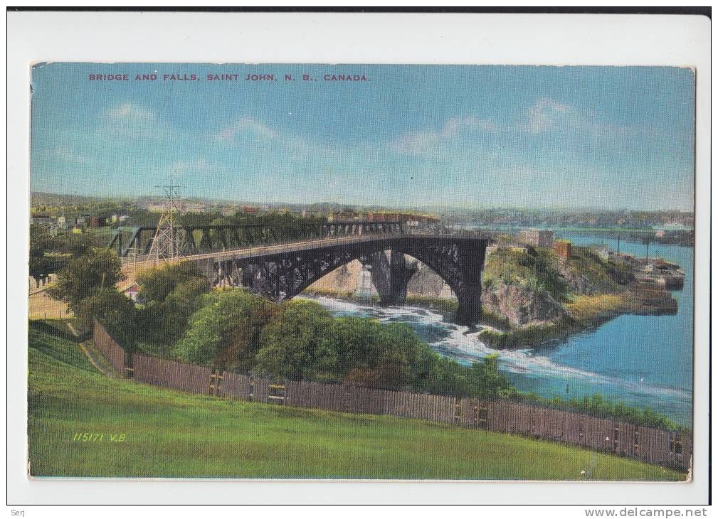 Waterfront ViewBridge Crossing The Reversing Falls Saint John New Brunswick Canada Old PC - St. John