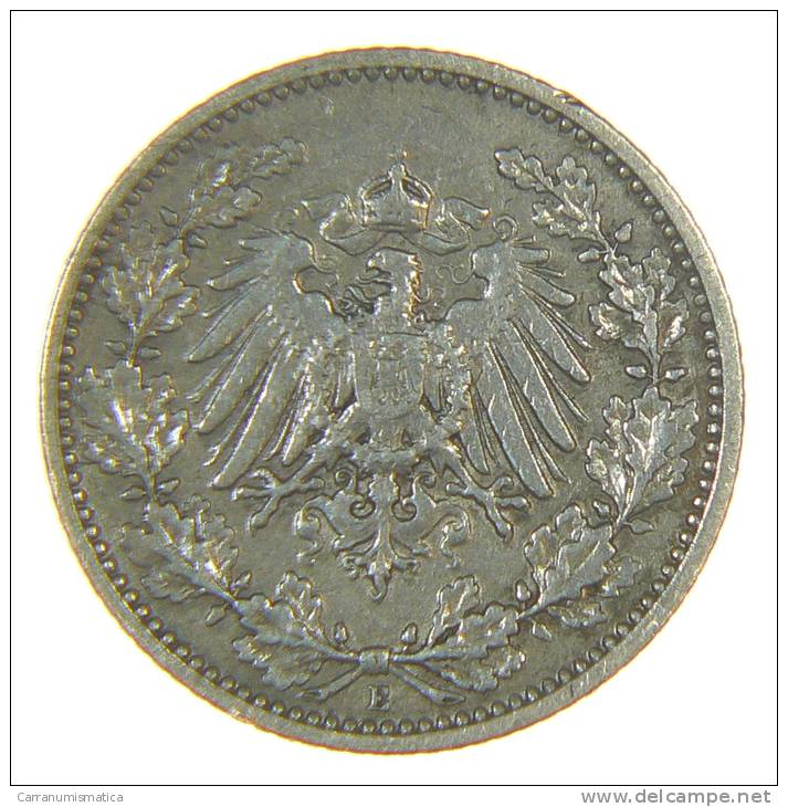 GERMANIA (Germany): 1/2 MARK 1906 E ARGENTO SILVER SILBER - 1/2 Mark