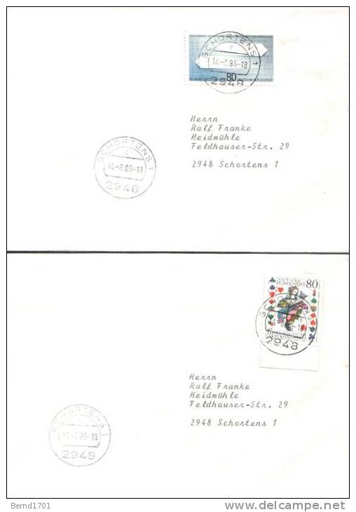 Germany - 1986 # 10 Versch. FDC / 10 Different FDC (b368). - 1981-1990