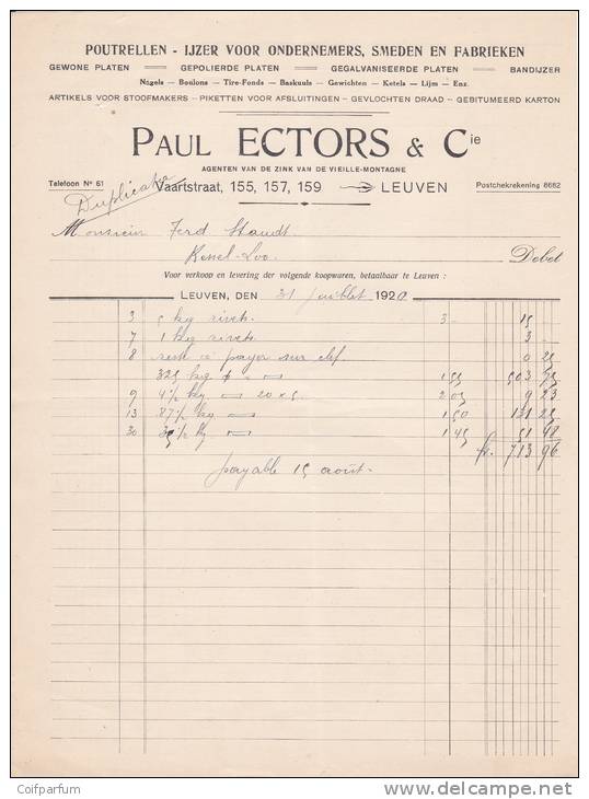 POUTRELLEN-IJZER VOOR ONDERNEMERS / SMEDEN / PAUL ECTORS / LEUVEN 1920 (F548) - 1900 – 1949