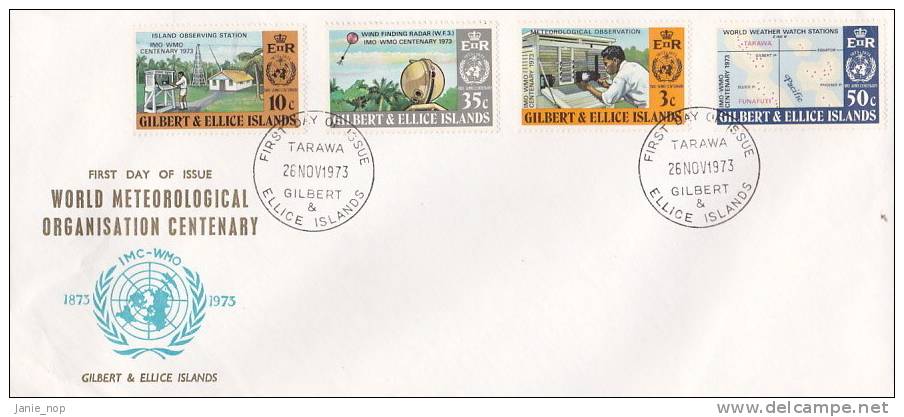 Gilbert & Ellice Islands 1973 World Meteorological Organisation FDC - Gilbert- Und Ellice-Inseln (...-1979)