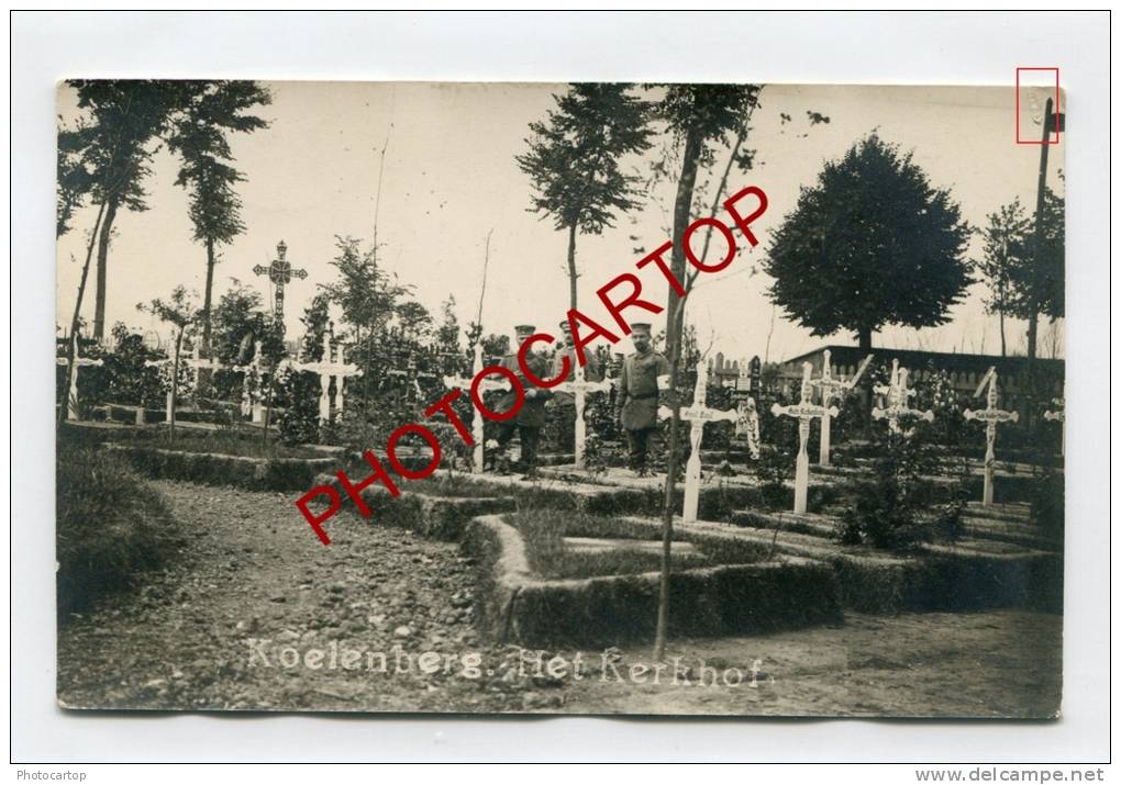 KOELENBERG-GHELUWE-CIMETI ERE Militaire Allemand-Tombes-CARTE PHOTO Allemande-Guerre 14-18-1WK-BELGIQUE-BELGIE N- - Wervik