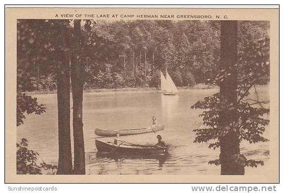 North Carolina Greensboro A View Of The Lake At Camp Herman Near Greensboro Artvue - Greensboro