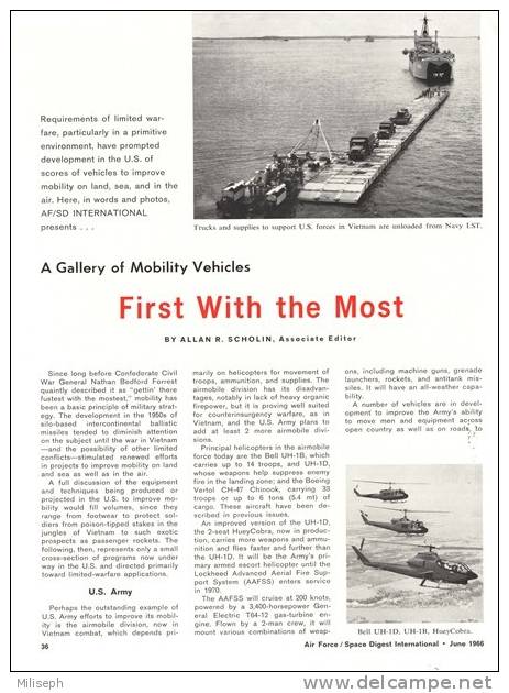 Air Force / Space Digest - INTERNATIONAL - JUNE 1966 - Vietnam -  Jeep - Tank - Avion - Bateau         (3285 - Inglés