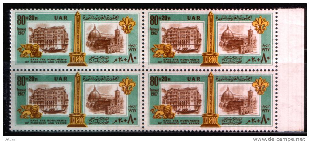 EGYPT / 1967 / UN / UNESCO / ITALY / SAVE THE MONUMENTS OF FLORENCE &VENICE / MNH / VF . - Ongebruikt