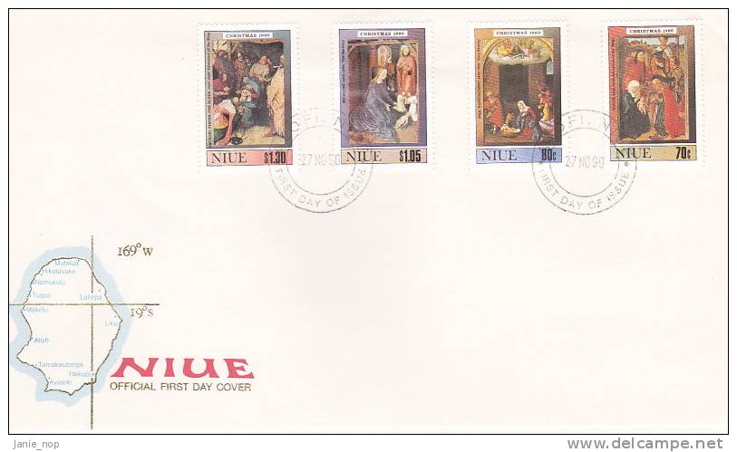 Niue 1990 Christmas FDC - Niue