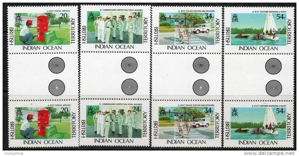 British Indian Ocean Territory 1991 - BIOT Administration Gutter Pairs SG111-114 MNH Cat £22++ SG2015 - See Note - British Indian Ocean Territory (BIOT)