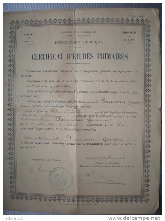 - CERTIFICAT D'ETUDES PRIMAIRES - - Diploma's En Schoolrapporten