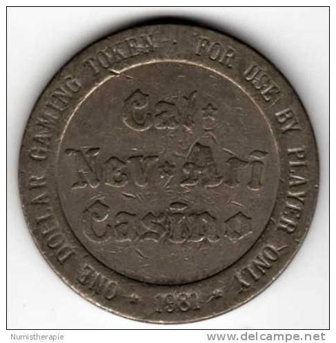 Slot Machine Gaming Token : Cal-Nev-Ari Casino Nevada $1 : An 1981 : Kidwell Airport - Casino