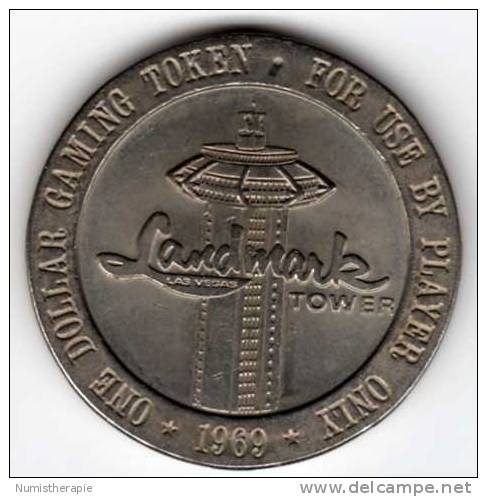 Slot Machine Gaming Token : Landmark Tower Casino Las Vegas $1 An 1969 - Casino