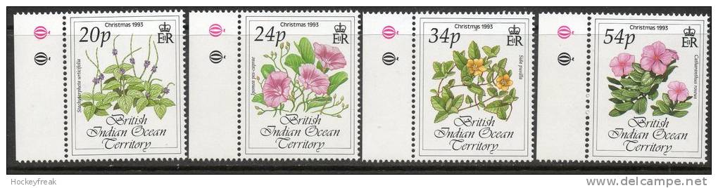 British Indian Ocean Territory 1993 - Christmas Flowers SG141-144 MNH Cat £4.45++ SG2015 - See Notes Below - Territoire Britannique De L'Océan Indien