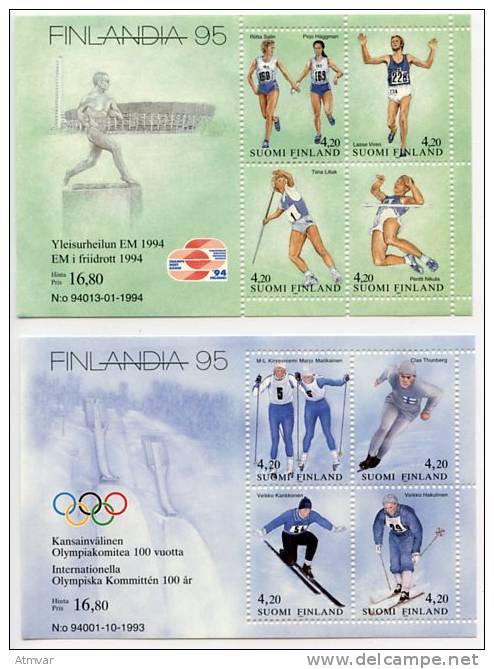 FINLAND / FINLANDIA (1994). FINLANDIA 95 - Olympics, Summer And Winter Sports - Helsinki 94 (1256) - Unused Stamps
