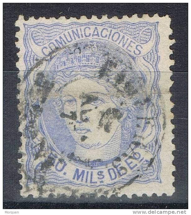 Sello 50 Mils Alegoria 1870, Fechador FIGUERAS (Gerona), Num 107 º - Usados