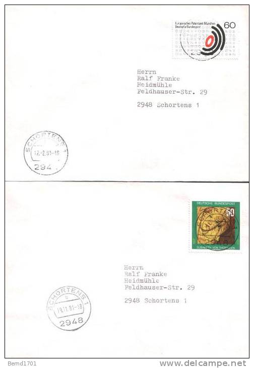 Germany - 1981 # 10 Versch. FDC / 10 Different FDC (b369)- - 1981-1990