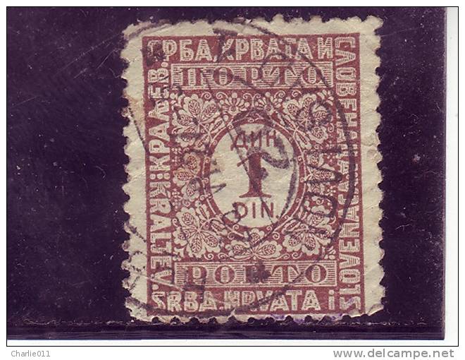 PORTO-1 DIN-T II-POSTMARK-NOVI SAD-SHS-VOJVODINA-SERBIA-YUGOSLAVIA-1921 - Timbres-taxe