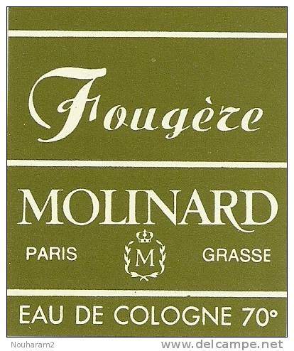 Etiquette Parfum Réf.008. Fougère - Molinard - Paris, Grasse - Eau De Cologne - Labels