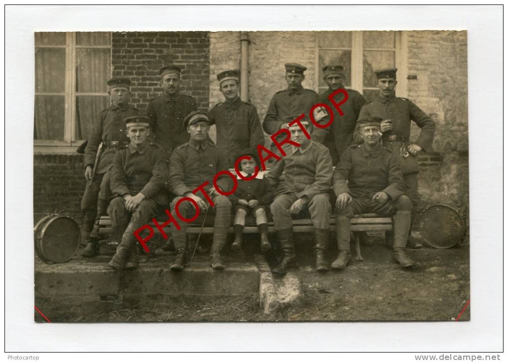LEUZE-Enfant-Soldats-NOMS-CARTE PHOTO Allemande-Guerre 14-18-1WK-BELGIEN-BELGIQUE-1918- - Leuze-en-Hainaut