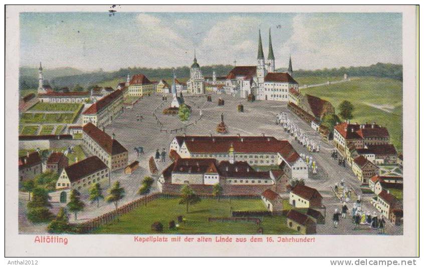 Litho Altötting Kapellplatz Mit Der Alten Linde Aus Dem 16. Jh. 26.5.1931 - Altoetting