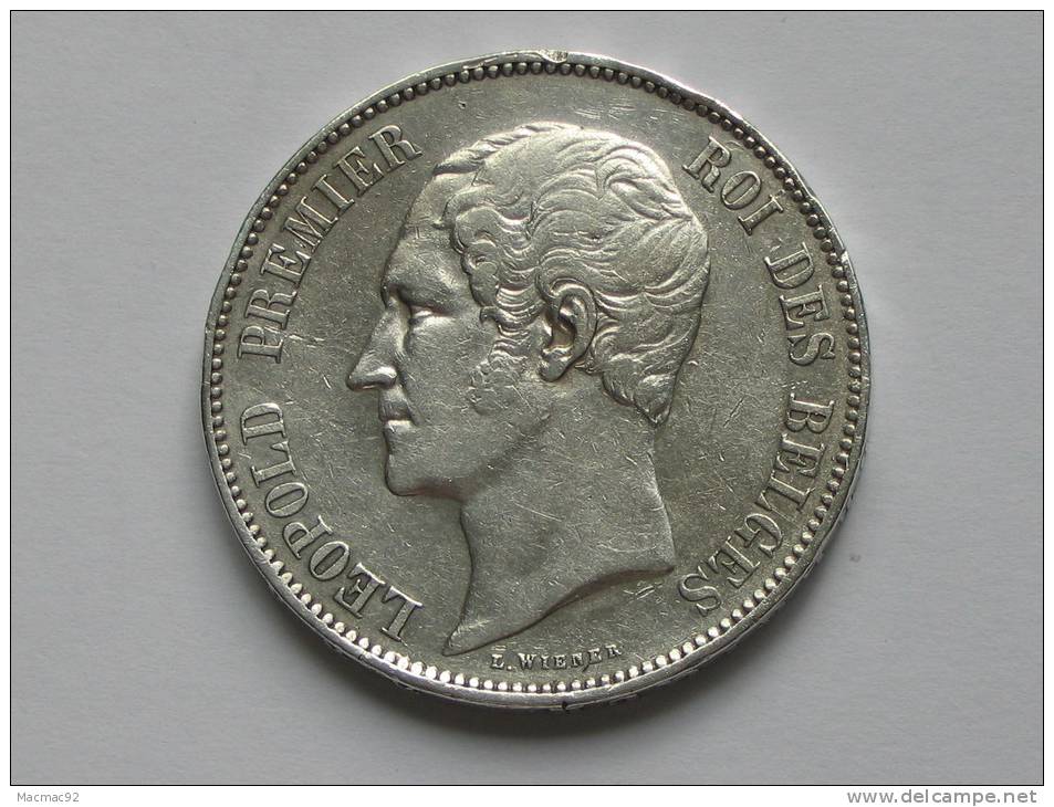 5 Francs 1850 -BELGIQUE - Leopold Premier I Roi Des Belges. - L´union Fait La Force **** EN ACHAT IMMEDIAT **** - 5 Francs