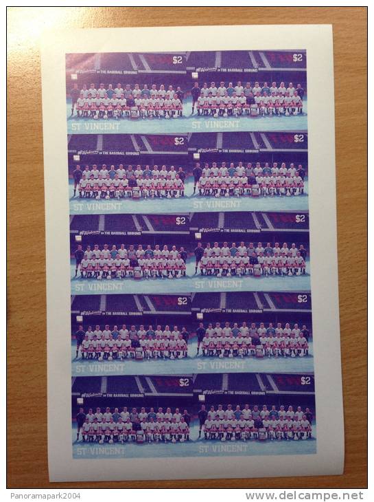 ST - VINCENT 1987 FOOTBALL SOCCER FUSSBALL SHEET Of 10 BARCLAY´S PREMIER LEAGUE CLUB " DERBY COUNTY " PROOF ESSAI - Clubs Mythiques