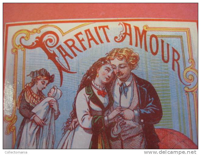 1 étiquette  XIX Ième  Litho Parrafiné - PARFAIT D'AMOUR - Iprimeur PICHOT Paris - Enfants