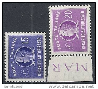 1949-52 ITALIA RECAPITO AUTORIZZATO RUOTA MNH ** - RR11471 - Poste Exprèsse/pneumatique