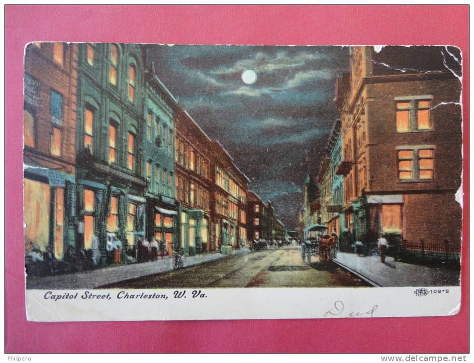 Charleston,WV--Capitol Street--cancel 1908--Ref PJ 106 - Charleston