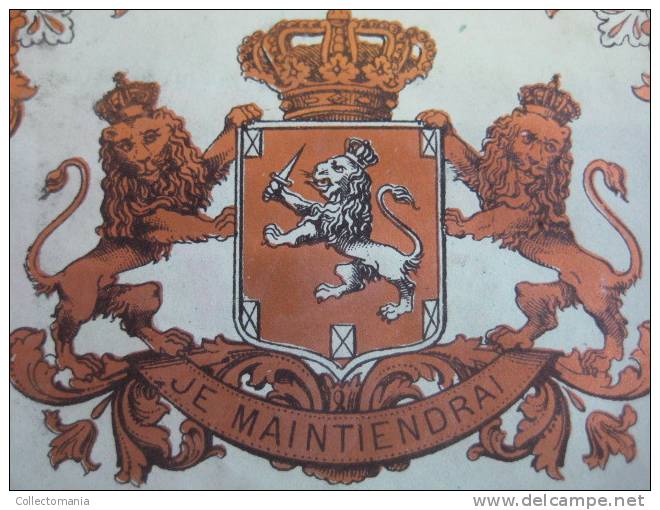 1 étiquette  XIX Ième  Litho -  GENIEVRE DE HOLLANDE N° 121  N° 119 _ IMPRIMERIE VICTOR PALYART Genever Jenever Genièvre - Lions