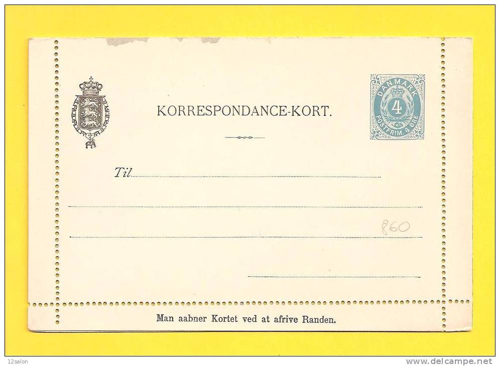 ENTIERS POSTAUX DANEMARK - Postal Stationery