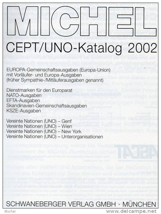 Michel Katalog CEPT+ UNO 2002 Europa-Motiv Antiquarisch 20€ Europarat EFTA Skandinavien- Sympathie- Mitläufer- NATO KSZE - Savoir