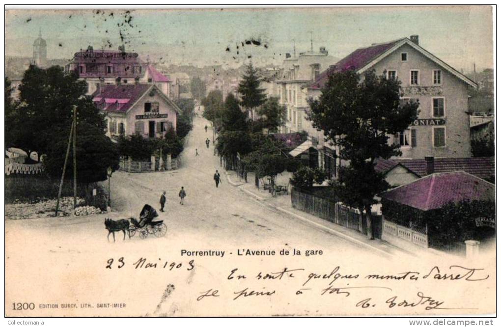 1 CPA       PORRENTRUY    Avenue De La Gare  1903 - Edition 1200 BURgY Litho SAINT-IMIER - Saint-Imier 