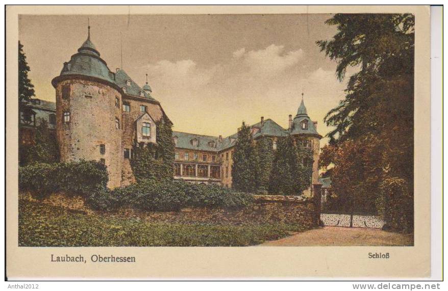 Litho Laubach Oberhessen Schloß Col. Um 1910 - Laubach