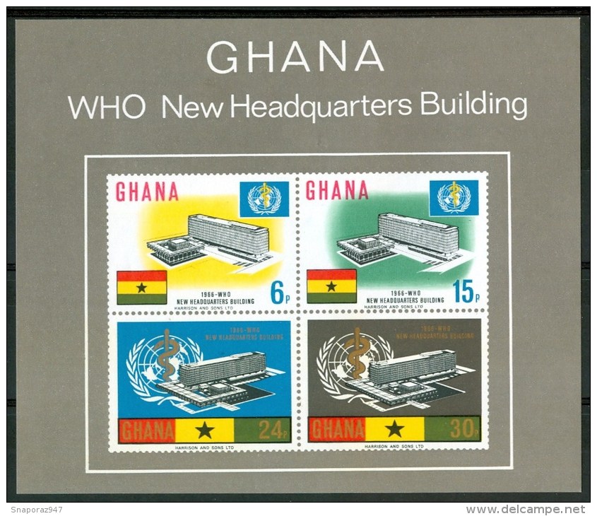 1966 Ghana Sanità Health Santè Block MNH** Nu172 - WHO