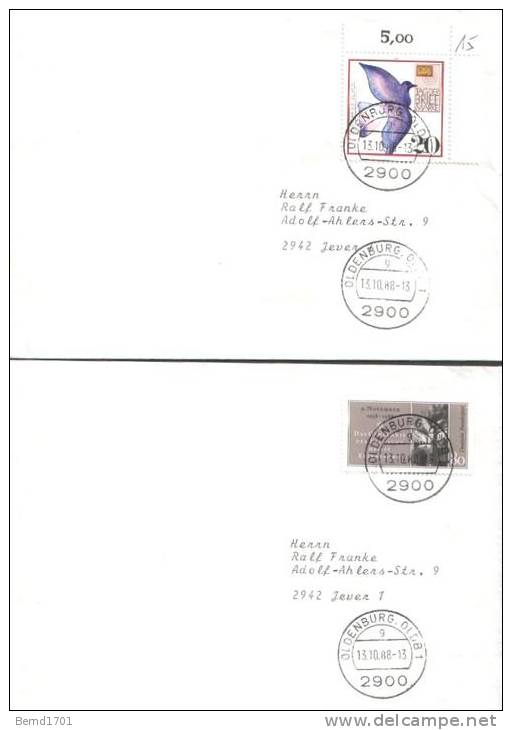 Germany - 1988 # 10 Versch. FDC / 10 Different FDC (b376)- - 1981-1990