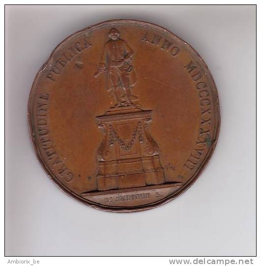 Carl. Alex. Loth. Dux - Belg. Praef.  - Médaille De Jehotte - Gratitudine Publica - Anno 1848 - Firma's