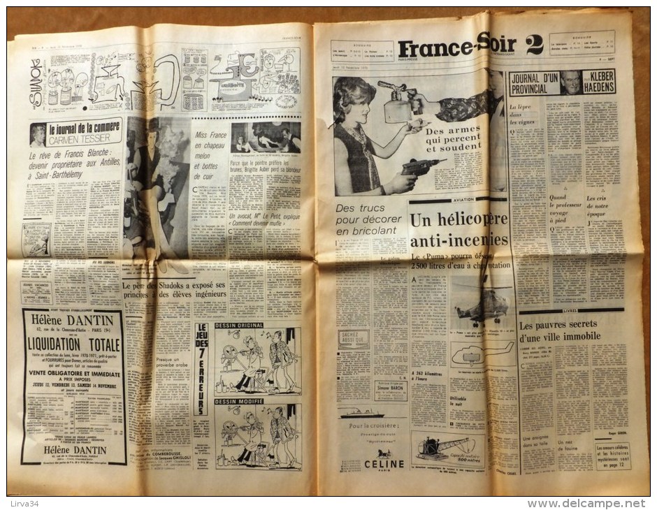 MORT DU GENERAL DE GAULLE- FRANCE-SOIR DU 12-11-1970- LA VEILLÉE- NOMBREUSES PHOTOS ET ARTICLES- 5 SCANS - Andere & Zonder Classificatie