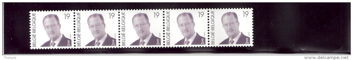 S.M Le Roi Albert II-R86-2714-COB-1997*** Bande De Cinq Avec Numéro 5 Chiffres (voir 2 Scans) - Rollen