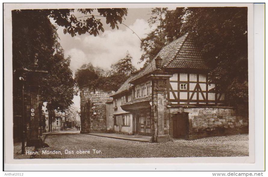 Hann. Münden Das Obere Tor Fachwerkhaus Verkehrsschild 24.9.1942 N. Frankurt - Hannoversch Münden