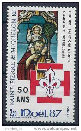 1987 SAINT PIERRE ET MIQUELON 483**  Noël, Vitrail, Scoutisme - Neufs