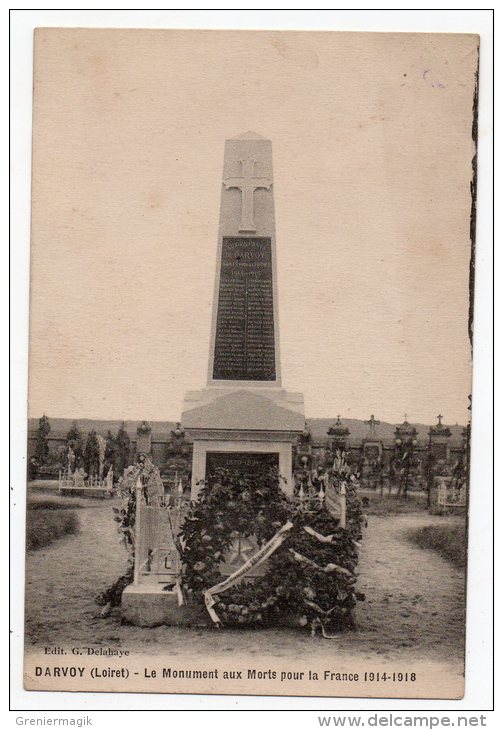 Cpa 45 - Darvoy (Loiret) - Le Monument Aux Morts Pour La France 1914-1918 - Kriegerdenkmal