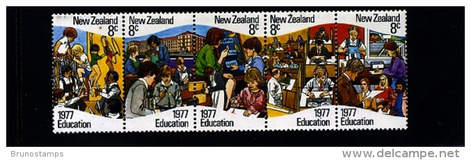 NEW ZEALAND - 1977  EDUCATION  STRIP  MINT NH - Neufs